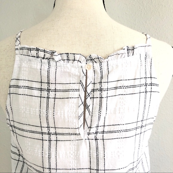 Plaid Lace Up Ruffle Trim Gingham Top - Picture 5 of 5